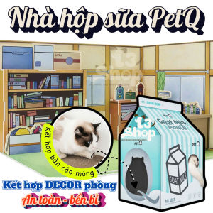 nhà cào móng theo cảnh ( tiệm tạp hoá tiệm cà phê hộp sữa ) dành cho mèo - T3 PETS SHOP