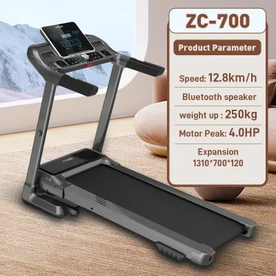 Treadmill Fitness Machine Heavy-duty Electric Folding ZC-700 4HP 1-12.8km/h High-speed Motor for Household Use