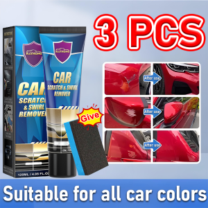 Quick Fix Car Scratch Remover Repair Wax With Sponge 120ml Auto Scratches Repair Remover Car Body Grinding Compound Polishing Kits Scratch Paste Strong Fix Care Car Wax