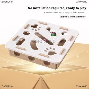 [COD] ZHONGYI0 Tương tác mèo câu đố đồ chơi câu đố cảm thấy hộp cho mèo trong nhà Kitten công cụ đào tạo tinh thần ẩn và tìm kiếm mèo đồ chơi nhanh nhẹn