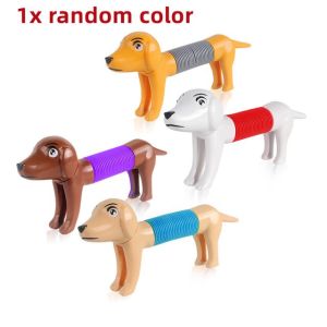 4pcs Kids Pop Tubes Fidget Toys for Children Girls Boys Spring Dog Sensory Stretch Hose Fidget Toy Fine Motor Skills Anti stress Toys