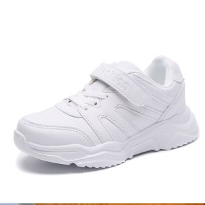 เด็กรองเท้าสีขาว Breathable ชายรองเท้าผ้าใบสีขาวโรงเรียนประถมรองเท้าสีขาวรองเท้าเด็กผู้หญิงสีขาวรองเท้าพื้นลูกคลื่นลูกไม้