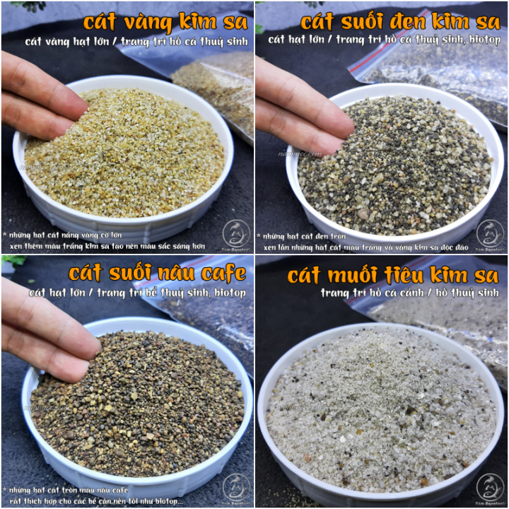 Cát Kim Sa [Vàng / Trắng / Đen / Nâu Cafe] || Cát Trải Nền Trang Trí Hồ ...