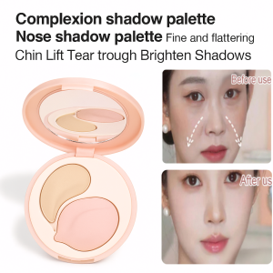 Dual Tone Highlighting And Contour Palette Natural 3d Matte Highlighting Palette For Dark Circles Cheeks Nose Highlighting Beauty Makeup