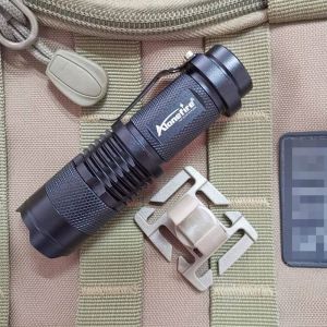 AloneFire LED Flashlight Swivel U Ring Clip Webbing Clamp Backpack Attach Strap Hang Camp Outdoor Hike Mountain Climb