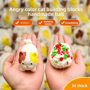 Simulated Pizza Stress Ball Fidget Toy Crunchy Squeeze Toy Crunchy Filler Inside Squishy Ball Anti-anxiety Stress Relief Fidget Toy Adult