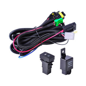 12V Car LED Fog Light Switch Lamp Wiring Harness Socket Wire Connector With 40A Relay For Honda