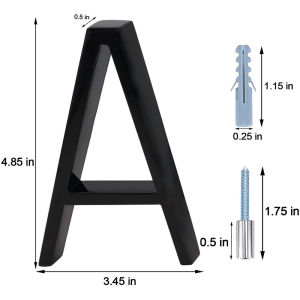 Tấm Biển Số Cửa Nhà Nổi Màu Đen 127Mm Tấm Kim Loại Biển Địa Chỉ Tấm Biển Số Cửa Đường Phố Ngoài Trời Cho Hộp Thư Gia Đình 0-9