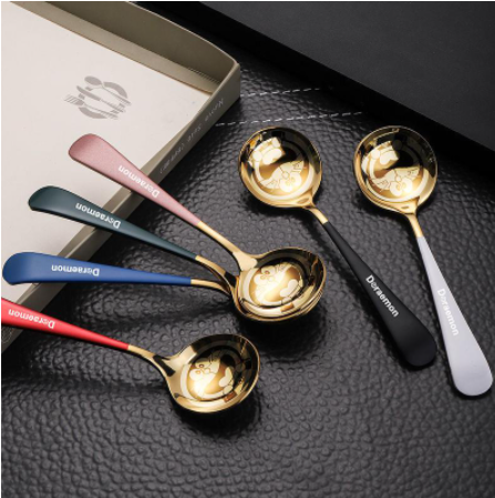 WeShop8888 Stainless Steel Gold Spoon Metal Cutlery Korean