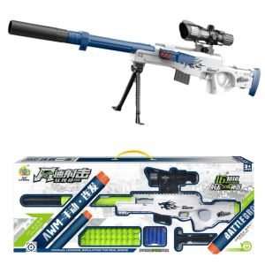 [h]AWM Manual Continuous Soft Bullet  899-16 Boys Simulation Shooting Game Play House Childrens Toys Mixed Batch