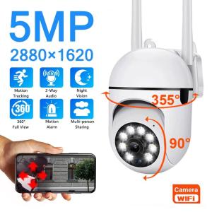 ♥ SFREE Shipping ♥ 5G WiFi Surveillance Cameras 5MP IP Camera HD 1080P IR Full Color Night Vision Security Protection Motion CCTV Outdoor Camera