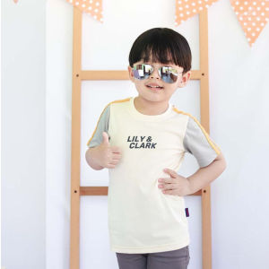 Lily And Clark Kaos Anak Laki-Laki Terlucu Warna Cream Salur Abu KLC30