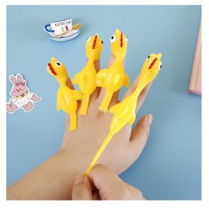 Silicone Cute Yellow Chicken Catapult Unzip Funny Sticky Wall Activity Toys