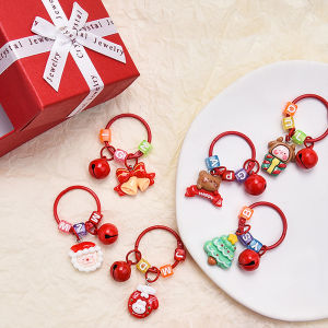 LYM Cartoon Christmas Keychain Pendant Cute Fashion Christmas Tree Snowman Key Rings Kawaii Backpack Decoration Accessories Gifts