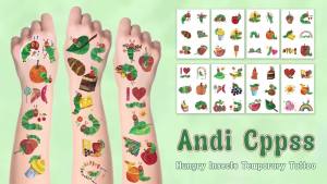 Hungry Insects Temporary Tattoo - 144PCS Kids Temporary Tattoos for Party Supplies Insect Theme Tattoo Stickers for Kids Cute Animal Tattoos for Classroom Reward Birthday Party Event Decor