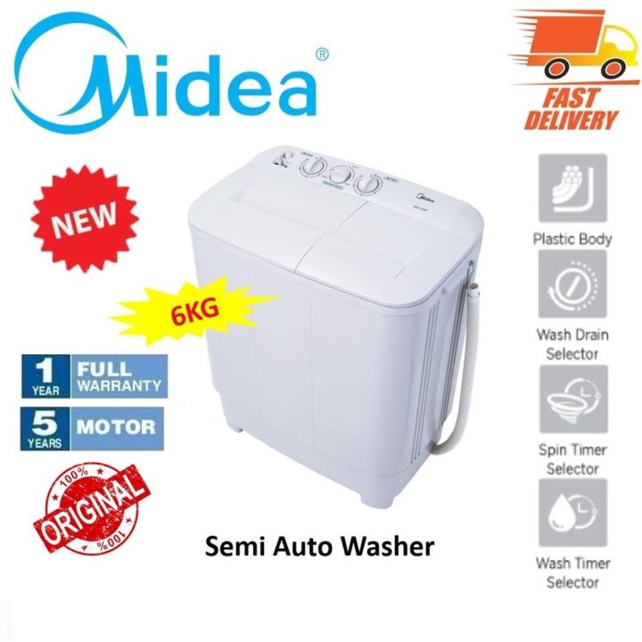 MIDEA SEMI AUTO WASHER 6.0kg MSW-6008P | Lazada