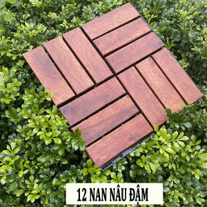 Combo 30 Tấm vỉ Sàn GỖ TỰ NHIÊN NGOÀI TRỜI KÍCH THƯỚC 30x30 cm - Hàng Xuất Khẩu Châu Âu