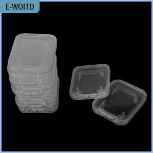 【E-WOITD】 10PCS Transparent Standard SD SDHC Memory Card Case Holder Box Storage Plastic
