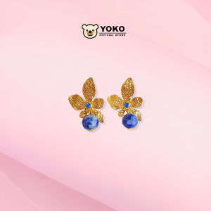 YOKO Anting Titanium Wanita Emas Anti Karat Model Bunga Anting Tusuk Anting Korea Elegan Origininal E1-25