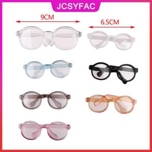 JCSYFAC Phụ kiện kính búp bê vải nhung lông gọng tròn 6.5/9.5cm Kính mắt trong suốt