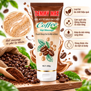 Tẩy Da Chết Mặt Và Body ZEMMY MAX 250G giúp làm sạch da chết da trắng sáng tự nhiên.