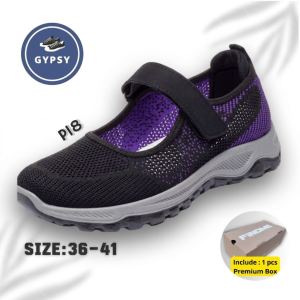 Gypsy - Cross Strap Sneakers Wanita Import Sneaker Snakers Korea Soft Flyknit Design Slingcross XP18