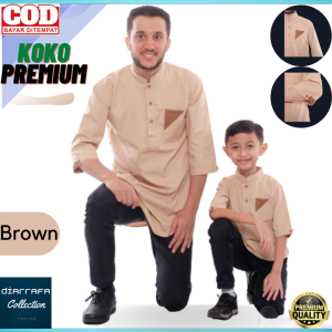 Baju Koko Kurta Pakistan Couple Ayah dan Anak Lengan Pendek Baju Muslim Kemeja Koko Terbaru Premium Al Faruq Series