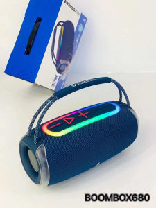 ลำโพงบลูทูธ รุ่น BOOMBOX680 คุณภาพเสียงHi-Fi กันน้ำระดับ IPX4 เสียงสเตอริโอ เบสแน่น รองรับ AUX TF USB มีสายหิ้วพกพาสะดวก