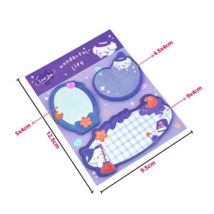 Sticky Notes Lucu 3 IN 1 Tempelan Kertas Catatan 60 Lembar Notes Kertas Tempel Karakter Bear Cat Rabbit Pembatas Buku Motif Hewan Imut Penanda Buku Memo Stick Stationery Memo Pad Convenience Cute 3 IN 1 ptt