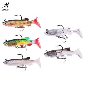 DP👓🧤🎾 T-Đuôi Mồi Mềm Gói Chì Mồi Giả Mồi Đặt 7.5Cm 12G Câu Cá Cocked Miệng Bass Bionic Đôi Móc Đường Sub-Mồi