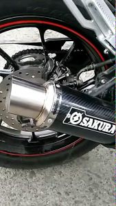 knalpot racing sakura carbon silencer only universal inlet 50mm suara bass mantap