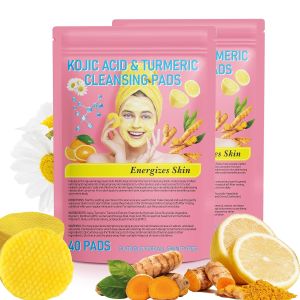 A r b c r n Turmeric Cleansing PadsKojic Acid Cleansing Pads for Acne Scars Face and Firming SkinRemove Excess Keratin 80 PCS-Deep Clean Pores