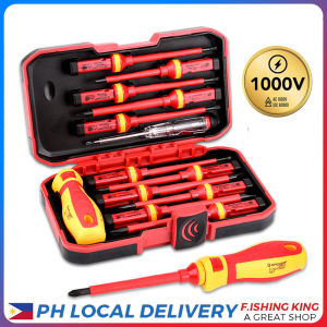 13pcs Electrician Repair Tools Kit 1000V Changeable Insulated Screwdrivers Set with Magnetic Slotted