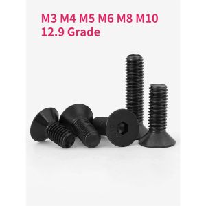 M3 M4 M5 M6 M8 M10 12.9 Grade Carbon Steel Countersunk Head Hex Hexagon Socket Screw Flat Head Allen Bolt