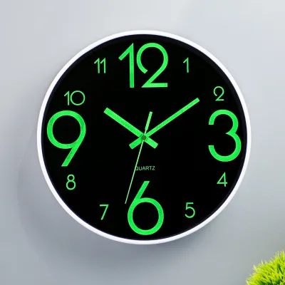 นาฬิกาแขวนทรงกลม 8 10 12 นิ้ว เรียบง่ายและมีสไตล์ นาฬิกาเดินเงียบ wall clock