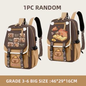 METECH Capybara Backpack Large Capacity Nylon Waterproof Children School Bag Student Backpack for kids