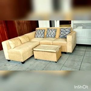 Sofa L Putus 32 Meja Set Kain Crystal wool/trinityjayafurniture