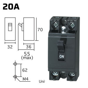 (Panasonic) Bộ cầu dao an toàn HB 2P1E 6A 10A 15A 20A 30A 40A