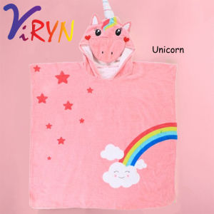 ViRYN Childrens Bath Towel Cloak Pure Cotton Bathrobe Baby Swimming Cloak Hooded Quick Water Absorbing Cape Hooded Kids