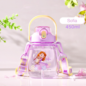 CNC [Ready Stock]Kids Drinking Water BottleWith Straw / Botol Air Budak- BPA FREE-450ML