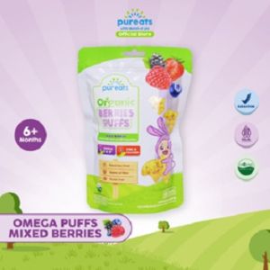 Pureats Omega Puffs - Snack Makanan Bayi Rasa Buah