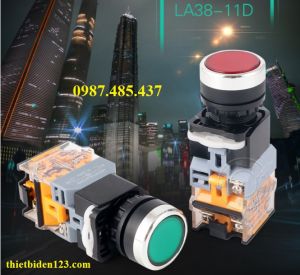 Nút nhấn nhả 220v LA38-11 Phi 22mm- Nút ấn đề nhả 1NO 1NC