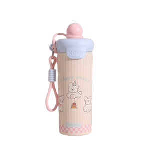 KODUS Large Capacity Insulated Tumbler With Strap Portable Design Leakproof Water Bottle Girl Specific 600ml Volume 316 Stainless Steel Cup School Use