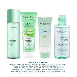 Paket Skincare Wardah Nature Daily Aloe Hydramild Lengkap - Daily Skincare Remaja