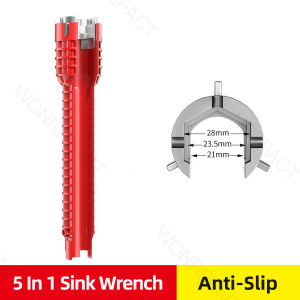 Professional Faucet Spanner Sink Wrench Built-In Leveler Tool for Tight Space Bilik Mandi Paip Repair