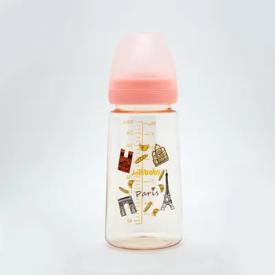 Jollibaby 200ml Durable PPSU 5cm Wide Neck Baby Feeding Bottle Frosted Cap Silicone Nipple Teat