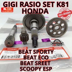 GIGI RASIO SET K81 HONDA BEAT SPORTY BEAT ECO BEAT STREET SCOOPY ESP Kualitas original Presisi tidak bengkok dan awet anti karat ori asli AHM cakram disk