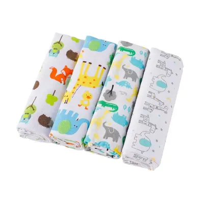 NIKO 4pcs Baby Blanket Flannel Muslin Cotton Recieving Blanket Baby Swaddle For Newborn Infant Toddler Kids