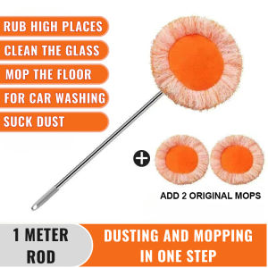 Floor Mop Round Flat Floor Mop Dusting Wipe Ceiling Coral Velvet Mop