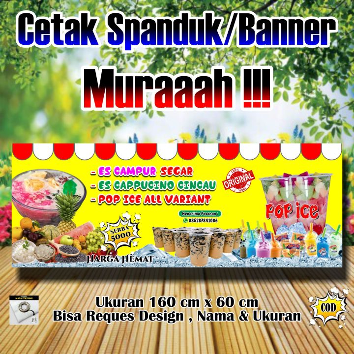 Spanduk Es Campur ukuran 160 cm x 60 cm